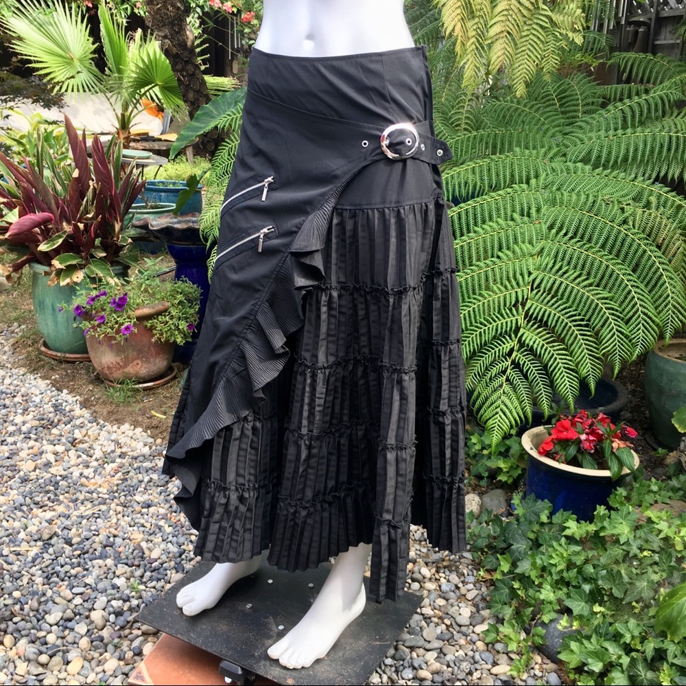 MISS KELLEY 1999 Boho Pleated Ruffled Skirt NWOT